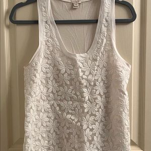 J.Crew White Floral Tank